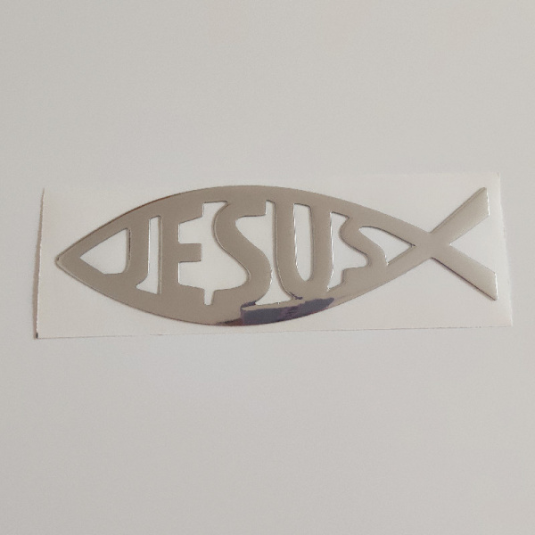 Kristna fisksymbol för bil Jesus fisksymbol emblem, metall kristna dekaler hantverk fisksymbol dekal