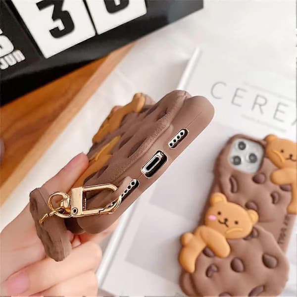För iPhone 13 Pro Max Fodral Cookie Bear Kawaii Telefonfodral dkw