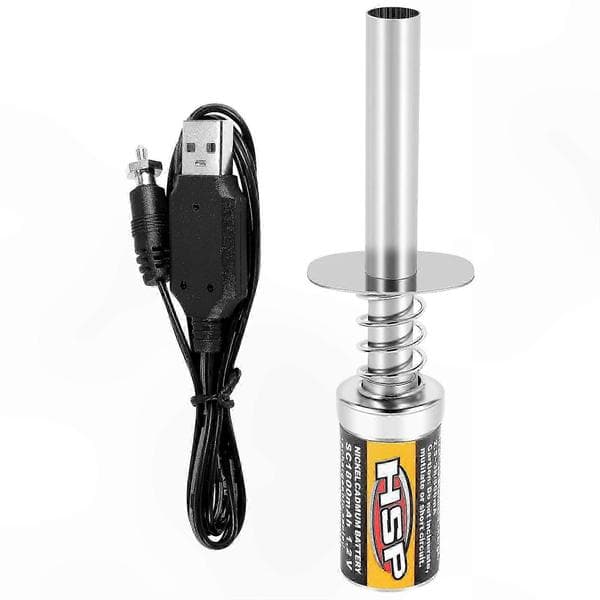 USB genopladelig gløderørs-tænder til 1/10 nitro-motorer, 1,2V 1800mAh batteristrøm As Shown