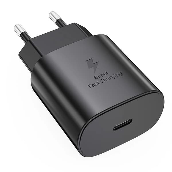 Hurtigoplader til alle Samsung-modeller med 2m langt USB-C kabel, sort
