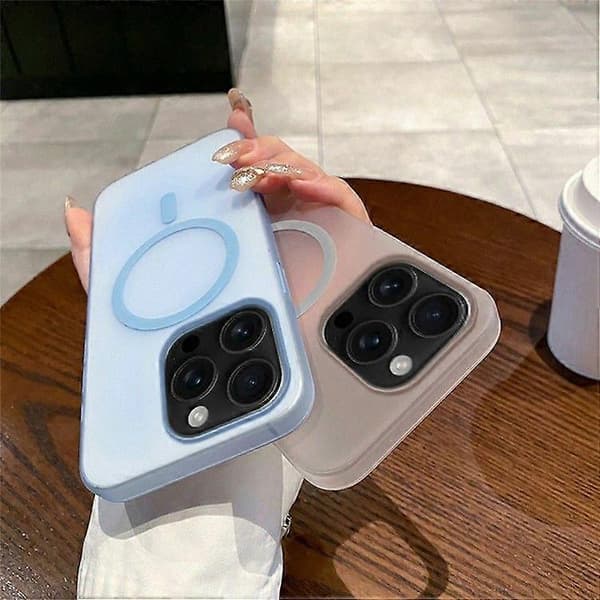 Magnetisk deksel til iPhone 16 Pro, kompatibelt med MagSafe, frostet PC-deksel Transparent Purple