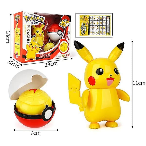 Mewtwo Legetøjssæt Pikachu Charmander Lunala Scroll Actionfigur Børnelegetøj Pikachu Pikachu With box