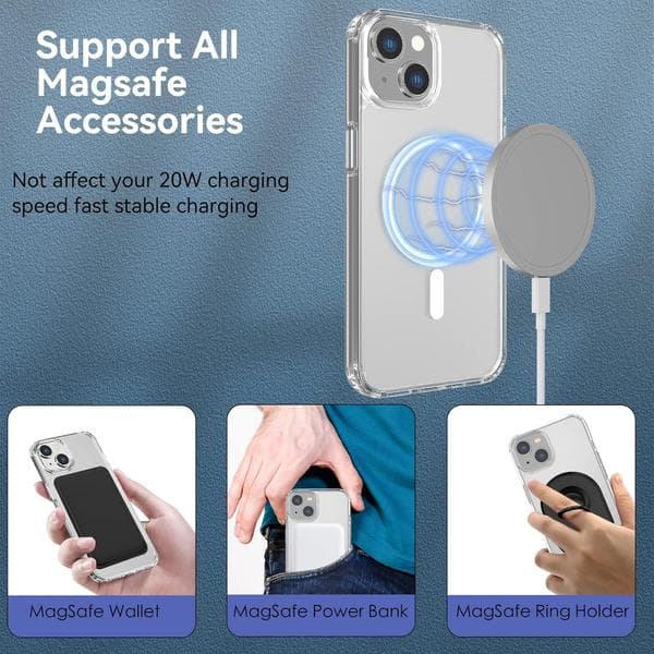 iPhone 14 Deksel Transparent, Magnetisk for iPhone 14 med MagSafe