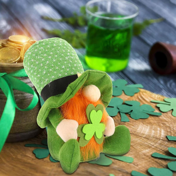 grön hatt docka prydnad irländsk tomte tomtar Dockfestival Desktop prydnad st patricks dag leprechaun irländska tomtar dekorationer