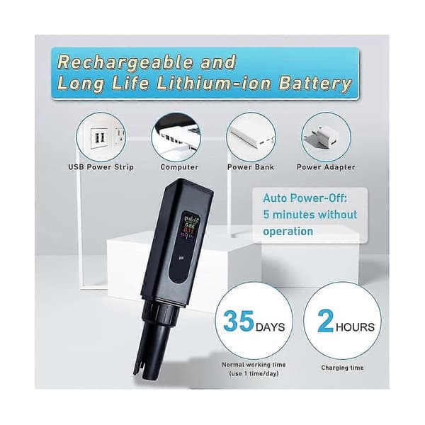 5-i-1 Digital pH-måler for pH/TDS/EC/Salinitet/Temperatur, med Samtidig Datavisning, for Hydroponikk, Drikkevannstesting Black