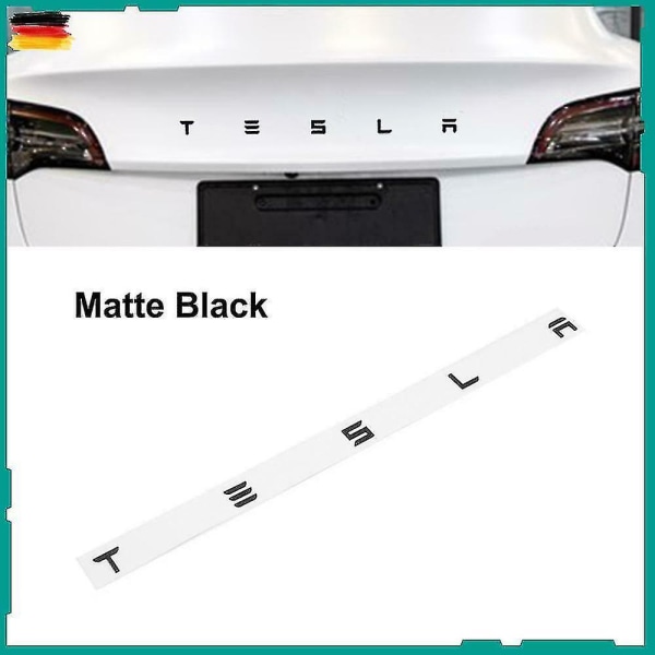 3D mattsvart Tesla-bokstäver Trunk Panel Badge för Tesla Model X S