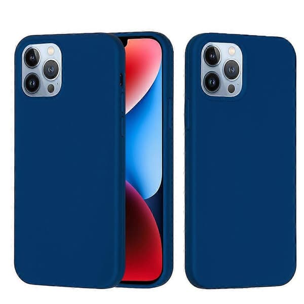 Ensfarvet silikone telefoncover til iPhone 15 Cobalt Blue For iPhone 15 Pro Max