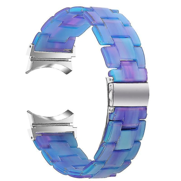 For Samsung Galaxy Watch 5 40mm / 44mm / Watch 5 Pro 45mm Resin Watch Band Rustfritt stålspennearmbånd Blue   Purple