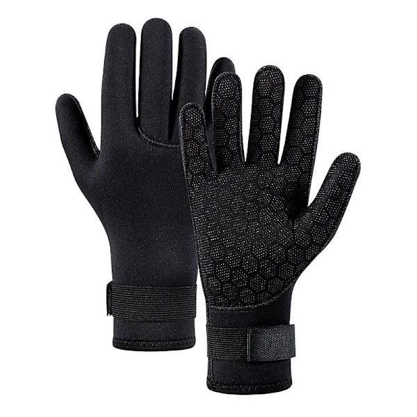 Neopren Dykkerhandsker Vinter Opvarmede Handsker Mænd Kvinder Dykker Våddragt Snorkling Kajakroning Sort Black XS
