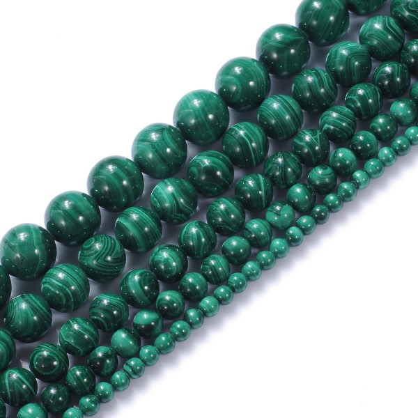 62 stk Malakitt 6MM perler runde løse perler for smykkefremstilling DIY håndlaget