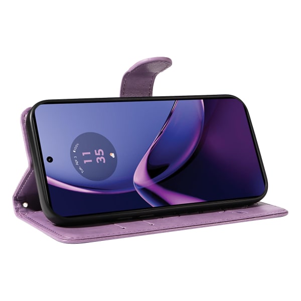 För Motorola Moto G84 5G phone case med aprikosblommönster Purple