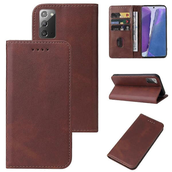 Magnetisk læder telefoncover til Samsung Galaxy Note20 Brown