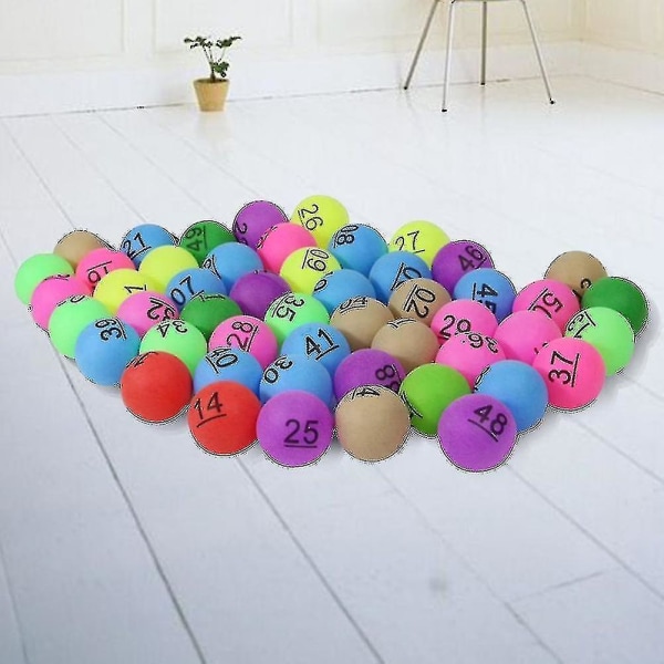 Fornnerg 50 stk Nummer 1-200 Assortert Farge Lucky Dip Gaming Lotteri Ping Pong Baller