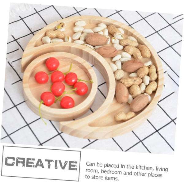 Månebakke Drikkebakke Lotus Blomster Dekor Appetizer Bakker Fad Bakke Hjemmeindretning Skrivebordsdekoration Dekoration til Hjemmeservering Bakke Hjemmetørret