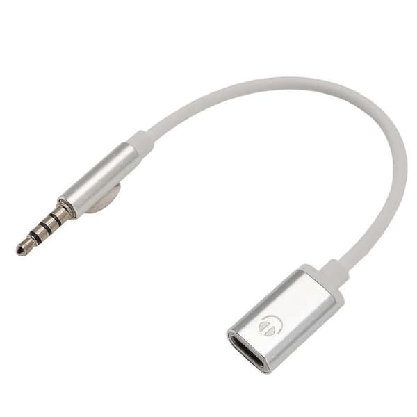 3,5 mm han til Type C hun lydkabel, analogt lydstik hovedtelefon lydadapter til MP3-afspiller Silver