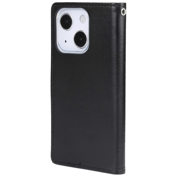 GOOSPERY RICH DIARY Læderetui med Crazy Horse-tekstur til iPhone 14 Plus Black