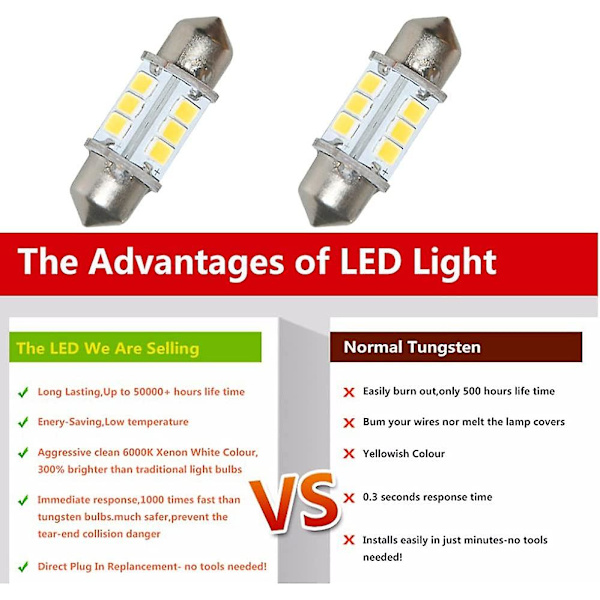 Bn-marine Led-vaihtolamppu Veneen valopolttimot Super Bright 12 Volt 32 Mm Polttimot F