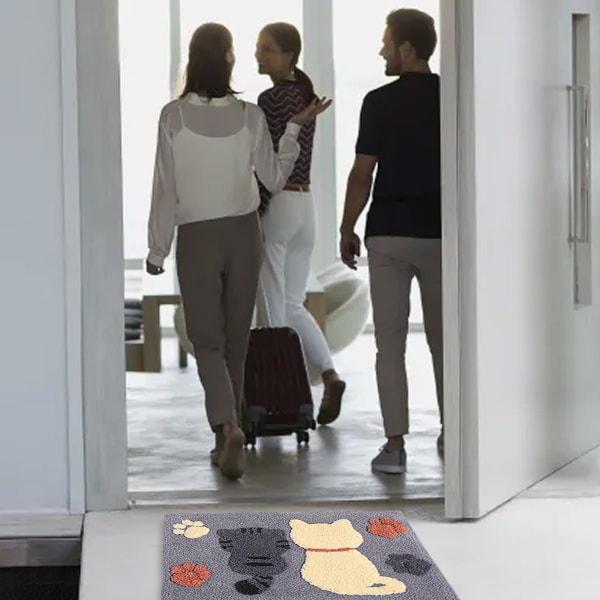 Piirretty Imeytyvä Liukumaton Matto Makuuhuone Kylpyhuone WC Lattiamatto Söpö Kissa Eteisen Matto style1