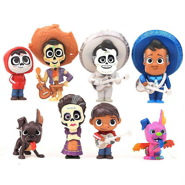 Halloween Party Rekvisitter Coco Figurer Samleobjekter Leke Hjem Ornament Bursdagskake Topper Forbruksvarer Gaver 8stk/sett