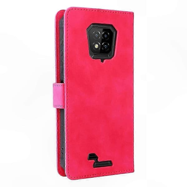 Slitstarkt skyddsfodral i läder för robusta smartphones Rose Red