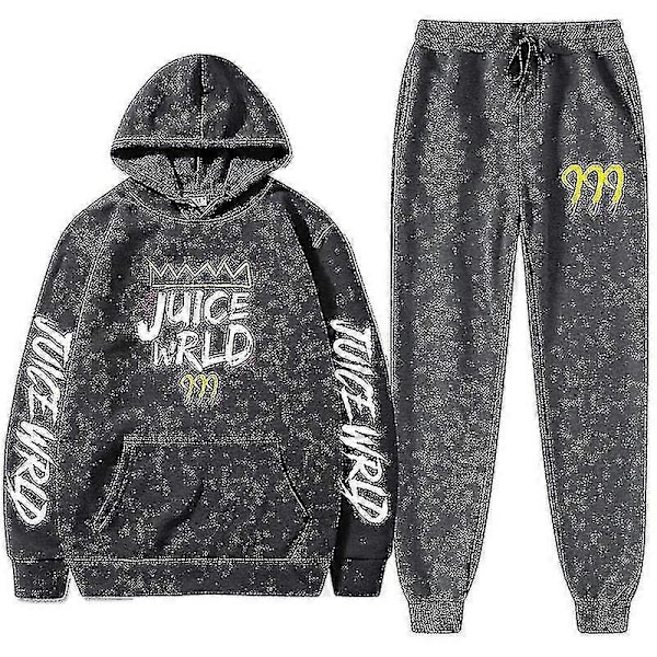 Ny Juice World Hoodie Dress + Joggingbukser Juice Wrld Trap Rap Regnbue Tomografi Juice Wrld Dark gray S