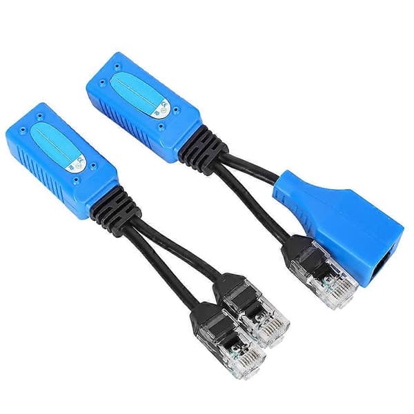 2st Splitter RJ45 Combiner POE-adapteranslutningar Strömkabelsats