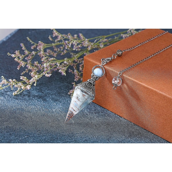 Chakra Krystallpendel Sekskantet Reiki Healing Krystallpunkter Gemstone Dowsing Pendel For Divination Scrying Wicca Aquamarine