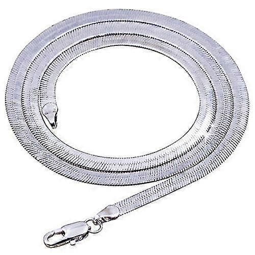 Kvinnor Män Enkel Silverpläterad Platt Present Ormkedja Fiskbenshalsband