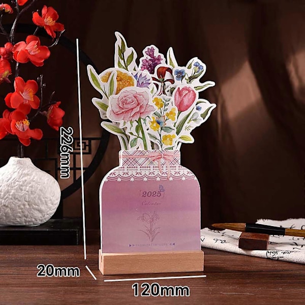 2025 Bloomy Flowers -työpöytäkalenteri Koti- ja sisustuskoriste FLYE4698 Multicolor One Size