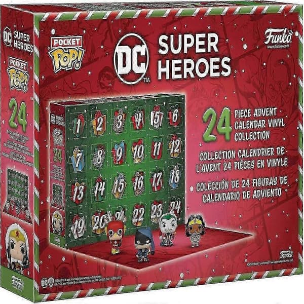 Adventskalender: DC - 24 dager med overraskelser - Samleobjekt Minifigurer - Gaveidé - Blind Box-gave til jenter og gutter - Nedtelling til jul