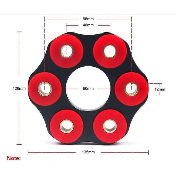 26117511454 for E30 E36 E39 E46 EPPU15B Drivaksel Fleksibel Skive 96mm/12mm Drivaksel Kobling Röd Svart