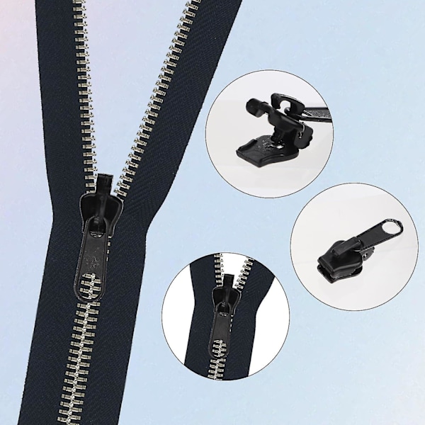 18 st Fix Zip Puller, Zipper Fixer Avtagbar Zipper Reparationssats, Omedelbar Zipper Flikar Dragkedja Byte Slider (Svart)