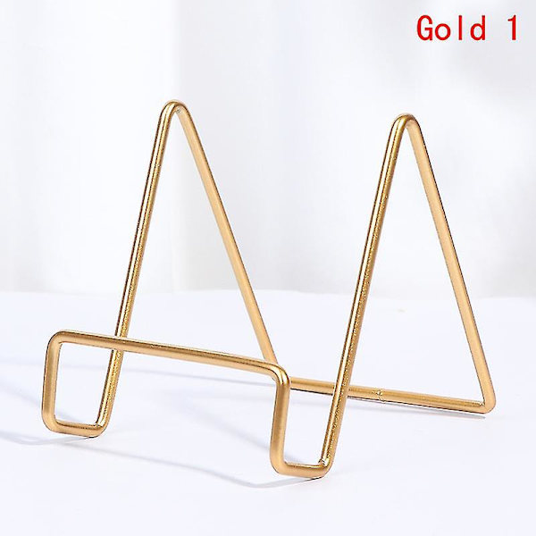 Jernkunst Display Stativ Tallerkenstativ Bilde Ramme Bokholder Hjemmedekor Gold 1 L