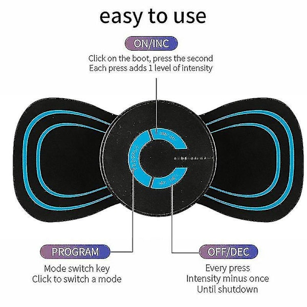 Justerbar 6 lägen Mini Cervical Massager för smärtlindring