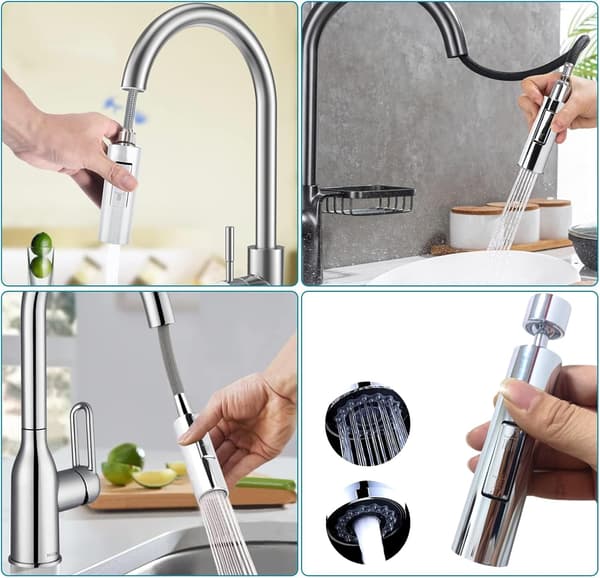 Kitchen Faucet Sprayer, Kitchen Faucet Adapter, 2 Modes Pull Out Sprayer Faucet, Water Saving, Easy Installation