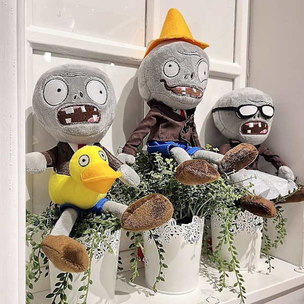 3 st Plants Vs Zombies Plyschleksaker Zombie Set, Ducky Zombie Newspaper Zombie & Conehead Zombie, mjuk figurdocka Plants Vs Zombies Leksaker Pvz Plysch
