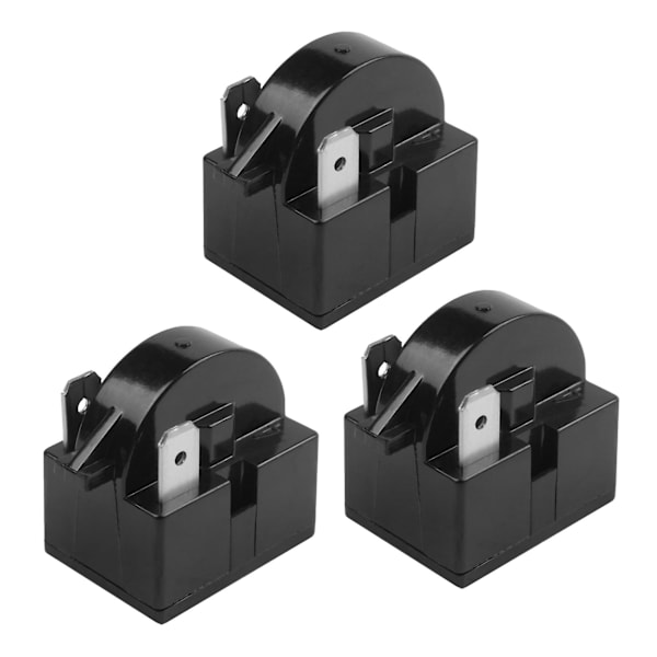 3x 3-pin terminaler Køleskab Ptc Starter Relæ 12 Ohm Modstand Black
