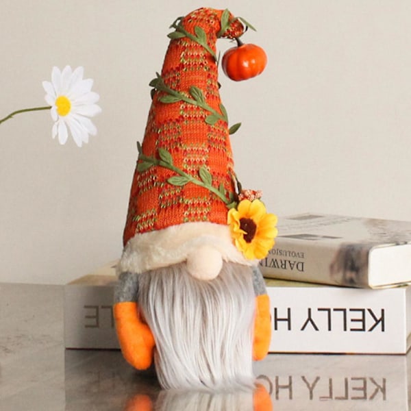 Gresskar Nisse Gnome Dverg Plysj Dukke Ornament Halloween Fest Hjemmedekor A