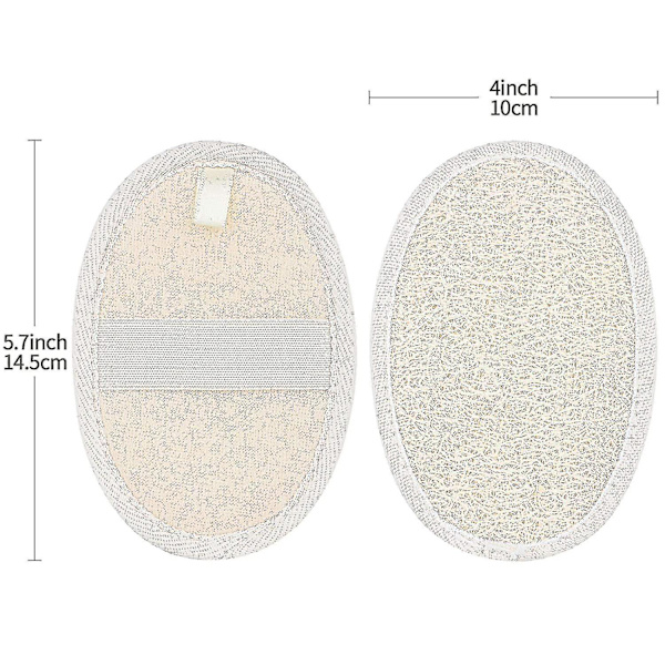 2-pack luffasvampar av naturliga luffa och frottétyg