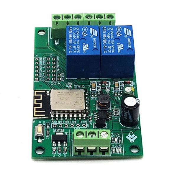 Esp8266 Esp-12f Wifi-relæmodul 2-kanals 5v/8-80v netværksrelæswitch For Ide Smart Remot Control Green