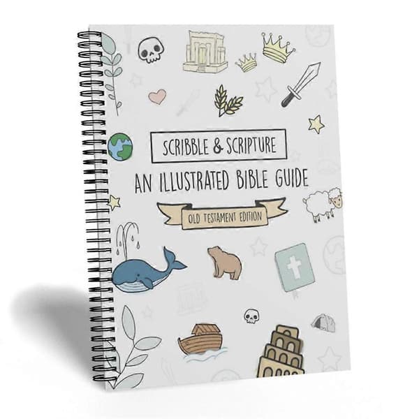 Studievejledning til Det Gamle Testamente, Scribble & Scripture Illustreret Bibelguide Notesblok, Sjov Visuel Læring for Alle Aldre