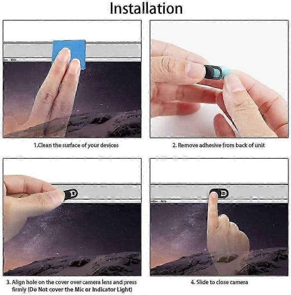 iPad Pro 11\" Privatlivskameraovertræk, Webcam Blocker Sort