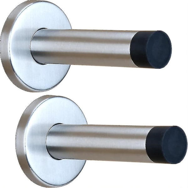 2x Dørstopper, Rustfritt Stål Buffer