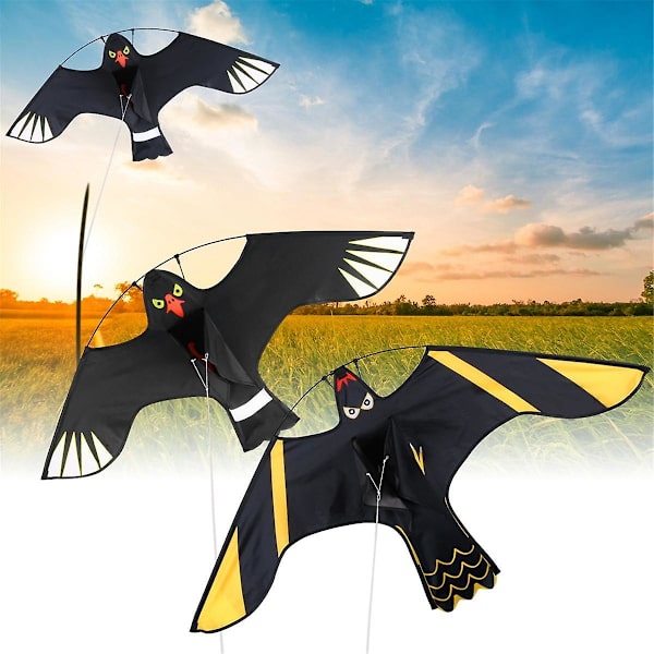 Bird Repeller Kite Simulation Eagle Flash Heijastava Repeller Tuulikyyhkynen karkotin takapihan nurmikon puutarhaan, 1,4 m As Shown