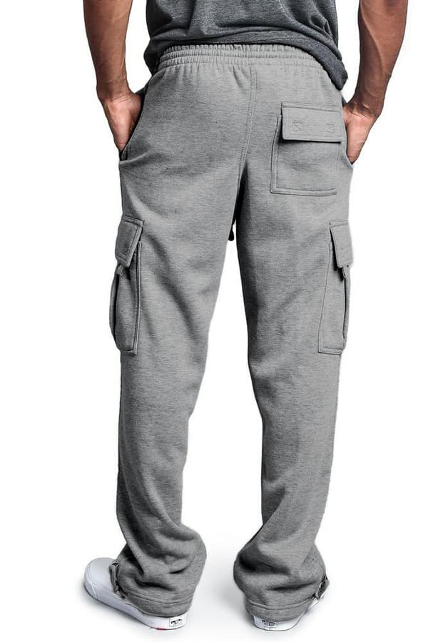 Nye Herre Casual Multi-Pocket Løse Straight Overalls Light Gray M