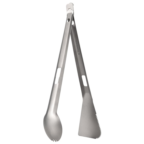 Tomshoo Titanium Serveringstænger Multifunktionelle Grillstænger Med Spork Og Takket Spatel Til Camping Vandring Picnic Madlavning