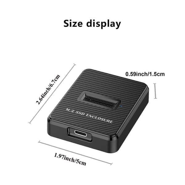 M.2 NVMe/SATA til USB-C-adapter Høyhastighets 10 Gbps dataoverføring, Plug & Play
