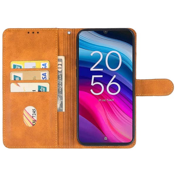 Lærtelefondeksel for TCL 505 Brown