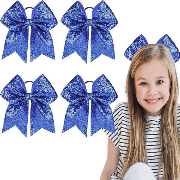 4-pack, blå, hårspännen, hårband med rosett, elastiska för flickor