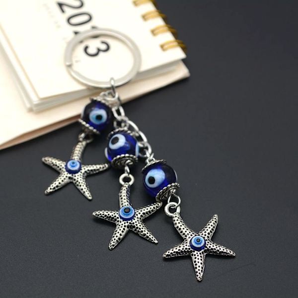 Lucky Starfish formet nøglering Devil Blue Eye nøglering bil nøglering charme gave
